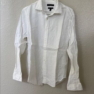 Banana Republic 100% Linen White Casual Button Down Shirt